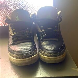 Jordan Black and Gray Sneakers with Elephant Print